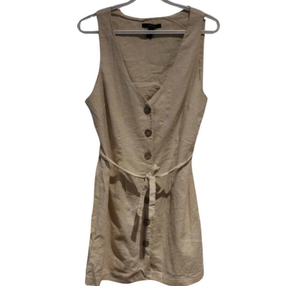 2/$30 🏷 Forever21 Beige Linen Tank Blouse Dress Size L